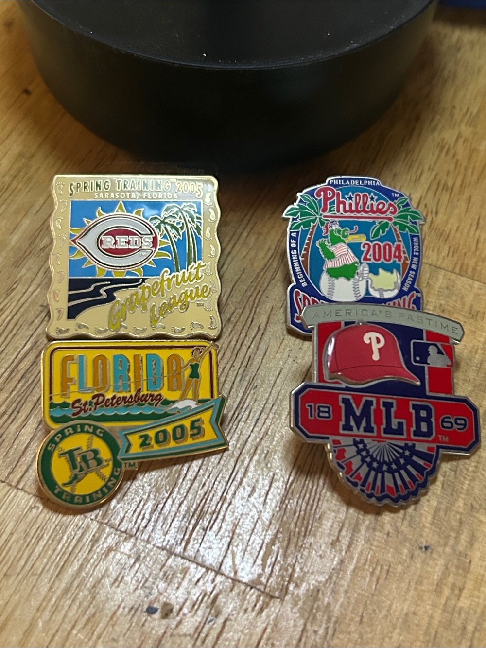 MLB Team Pin Lot - Reds & Phillies Vintage Spring Training Pins